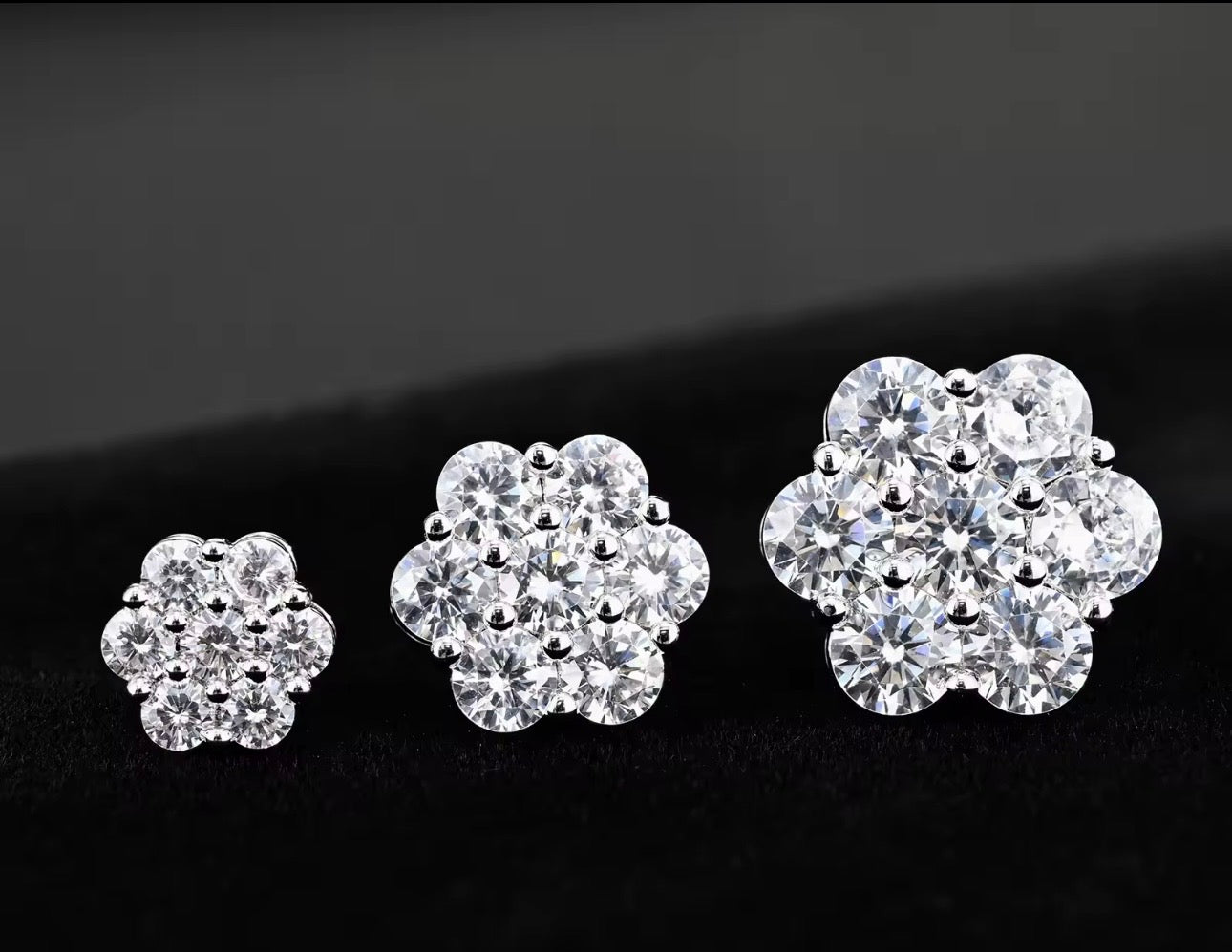 925 Silver Gold Plated Moissanite Earrings