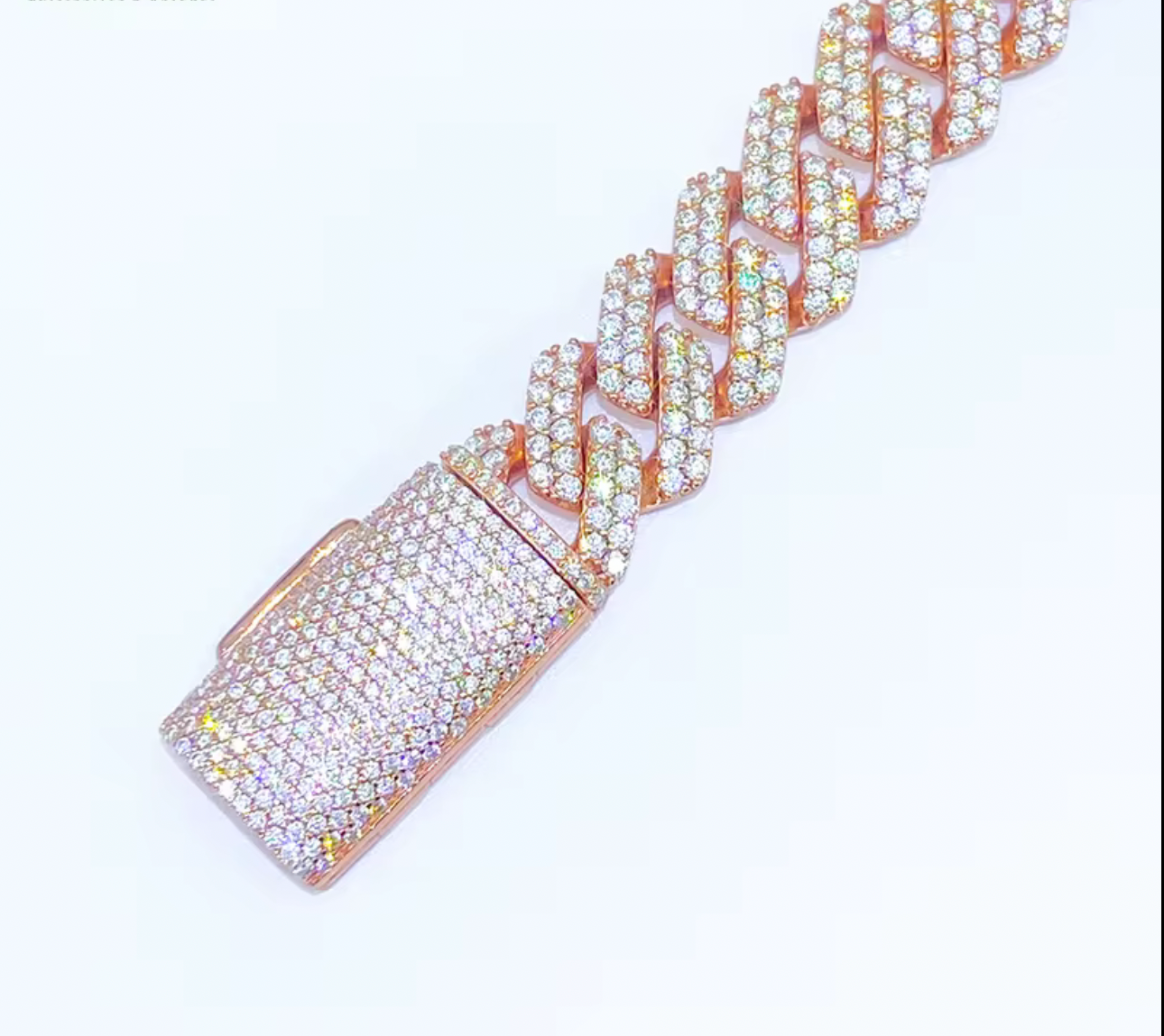 Rosé royal cuban bracelet